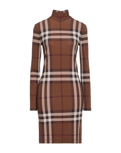 Burberry Woman Mini Dress Brown Size 6 Viscose, Elastane