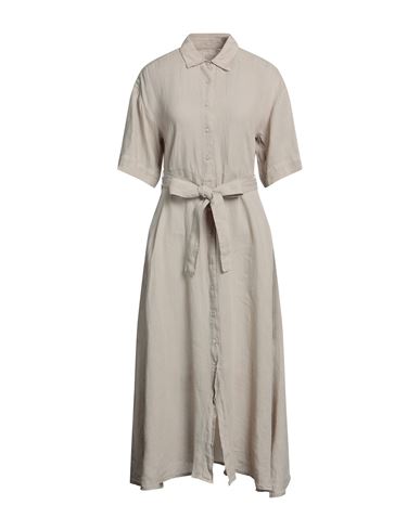 120% Woman Midi Dress Beige Size 8 Linen
