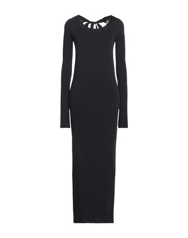 N°21 Woman Long Dress Black Size 4 Viscose, Polyester