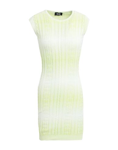 Gcds Woman Mini Dress Acid Green Size Xl Cotton, Polyamide
