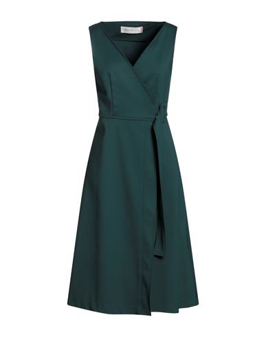 Katia Giannini Woman Midi Dress Dark Green Size 6 Cotton, Polyester, Elastane