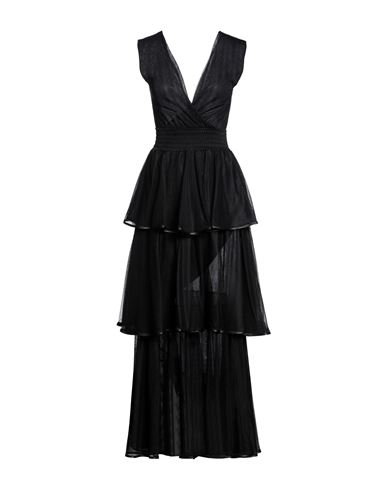 Soallure Woman Long Dress Black Size 8 Polyamide