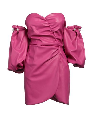 Shop Jijil Woman Mini Dress Magenta Size 10 Polyester, Polyurethane Coated