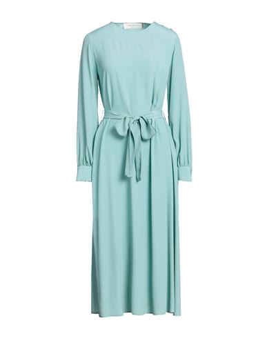 Katia Giannini Woman Midi Dress Turquoise Size 4 Acetate, Silk In Blue