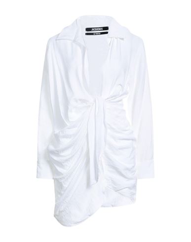 Shop Jacquemus Woman Mini Dress White Size 2 Viscose, Polyamide