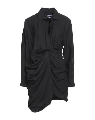 Jacquemus Woman Mini Dress Black Size 8 Viscose, Polyamide