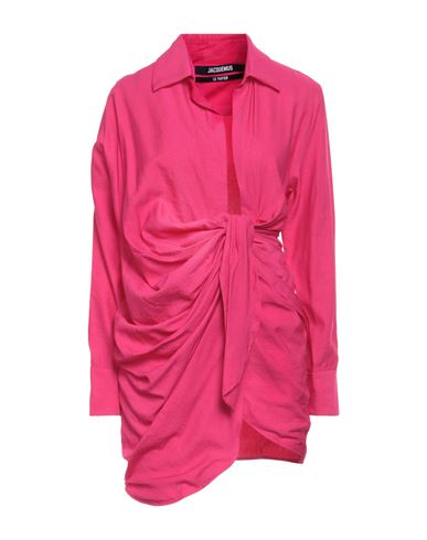 Jacquemus Woman Mini Dress Fuchsia Size 8 Viscose, Polyamide In Pink