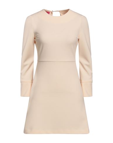 Merci .., Woman Mini Dress Beige Size 2 Polyester, Elastane