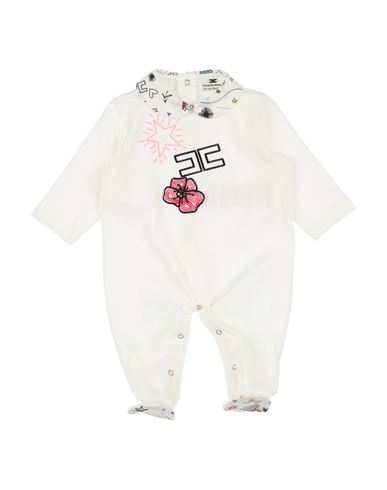 Elisabetta Franchi Newborn Girl Baby Jumpsuits Ivory Size 1 Cotton, Elastane In White