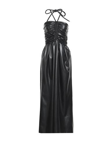 Msgm Woman Long Dress Black Size 4 Polyester