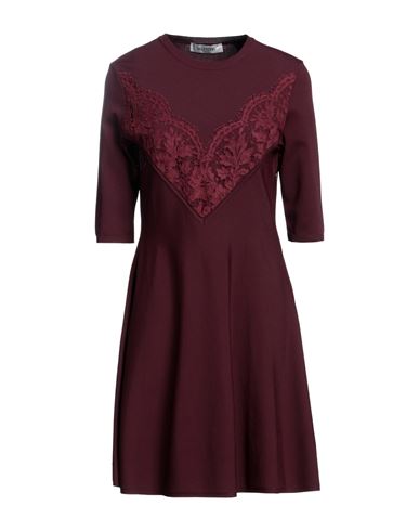 Valentino Garavani Woman Mini Dress Burgundy Size S Viscose, Polyester, Cotton In Red
