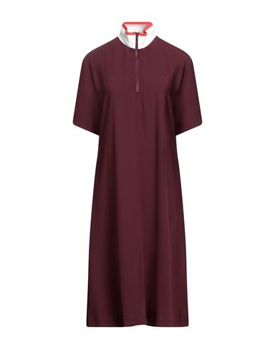 Lacoste Woman Midi Dress Burgundy Size 10 Polyester In Red