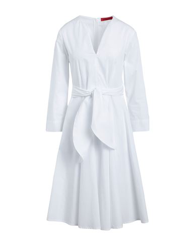 Max & Co . Woman Midi Dress White Size 8 Cotton