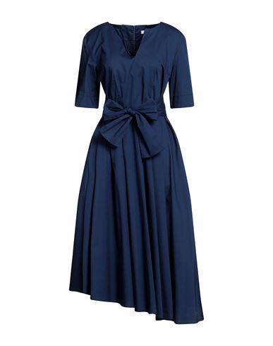 Rialto 48 Woman Midi Dress Blue Size 10 Cotton, Elastane