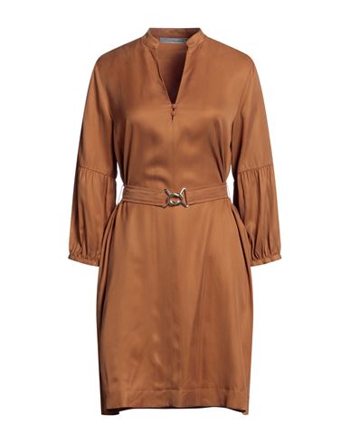 Marella Woman Mini Dress Brown Size 8 Viscose, Cupro In Beige