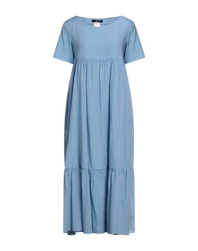 Weekend Max Mara Woman Maxi Dress Light Blue Size 16 Cotton, Silk