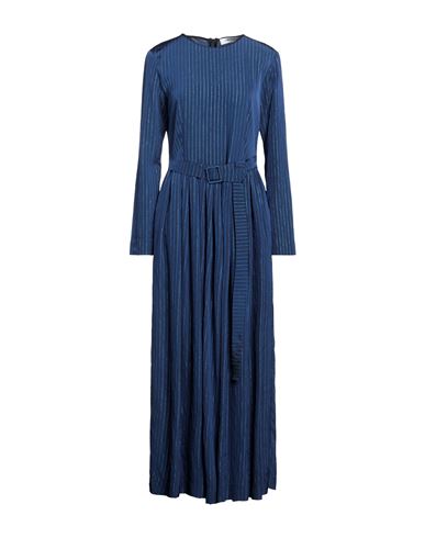 Aglini Woman Maxi Dress Blue Size 8 Acetate, Polyamide, Polyester