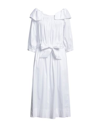 Clips More Woman Midi Dress White Size 12 Cotton, Polyamide, Elastane