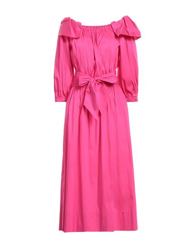 Clips More Woman Midi Dress Fuchsia Size 4 Cotton, Polyamide, Elastane In Pink
