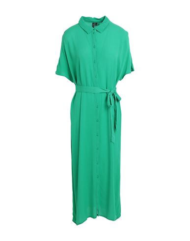 Vero Moda Woman Midi Dress Green Size Xl Ecovero Viscose