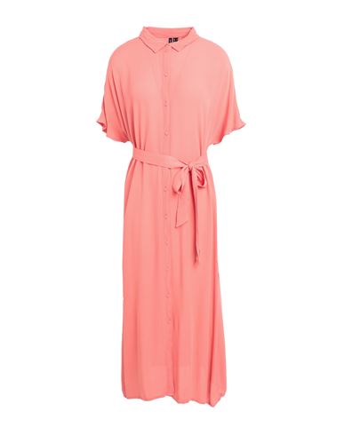 Vero Moda Woman Midi Dress Salmon Pink Size Xl Ecovero Viscose