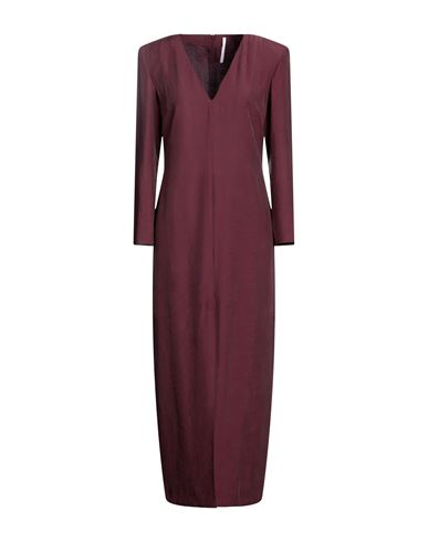 Maison Laviniaturra Woman Maxi Dress Cocoa Size 8 Viscose, Polyester In Brown