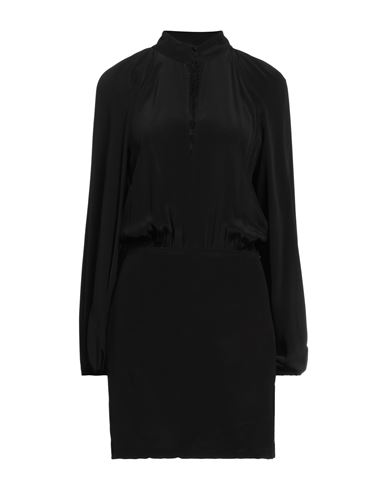 Federica Tosi Woman Mini Dress Black Size 8 Polyester, Virgin Wool, Elastane