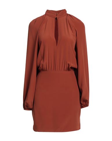 Federica Tosi Woman Mini Dress Brown Size 6 Acetate, Silk, Polyester