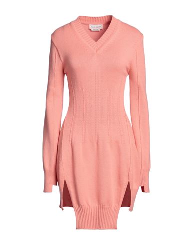Alexander Mcqueen Woman Short Dress Salmon Pink Size L Cashmere