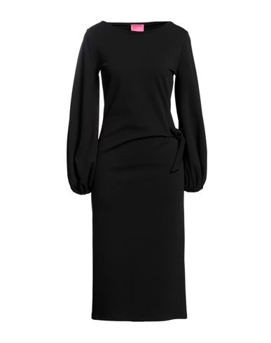 Merci .., Woman Midi Dress Black Size 8 Polyester, Elastane