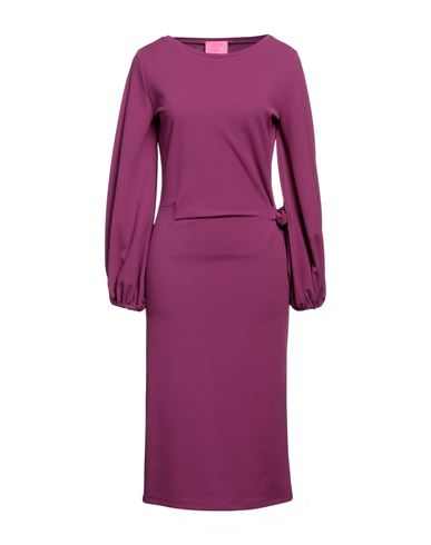 Merci .., Woman Midi Dress Purple Size 4 Polyester, Elastane