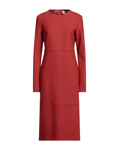 Sportmax Woman Midi Dress Rust Size 2 Virgin Wool, Polyester, Elastane In Red