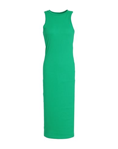 Vero Moda Woman Midi Dress Green Size Xl Organic Cotton, Elastane
