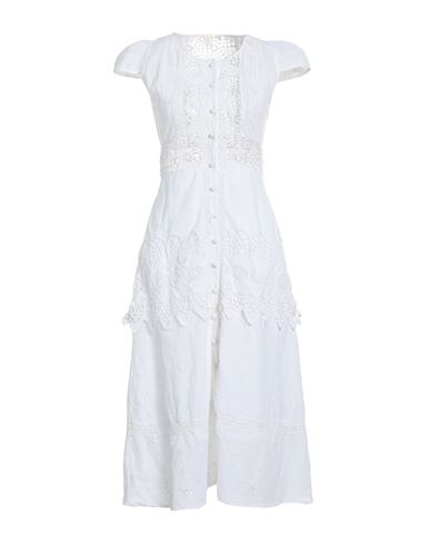Loveshackfancy Woman Long Dress White Size 4 Cotton