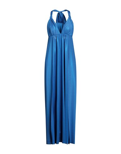 District By Margherita Mazzei Woman Maxi Dress Bright Blue Size 12 Polyester, Elastane