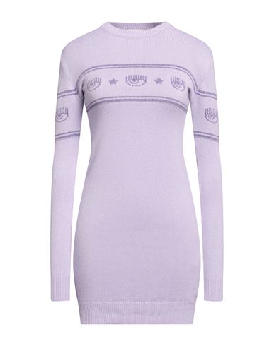 Shop Chiara Ferragni Woman Mini Dress Light Purple Size Xl Wool, Viscose, Polyamide, Cashmere