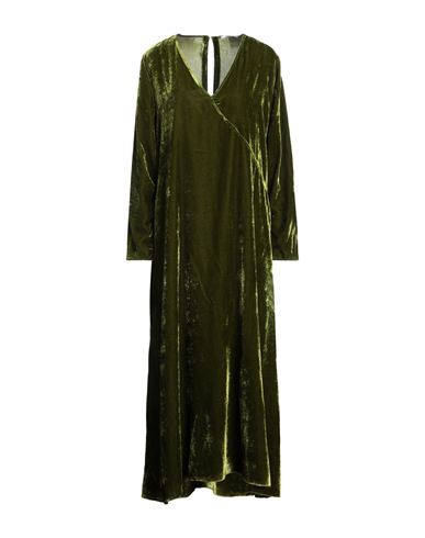 Pomandère Woman Maxi Dress Military Green Size 10 Viscose, Polyamide