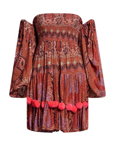 Sundress Woman Mini Dress Camel Size Xs/s Viscose In Beige