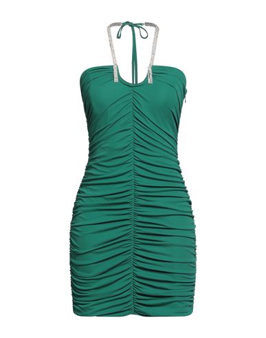 Simona Corsellini Woman Mini Dress Green Size 4 Viscose, Polyester