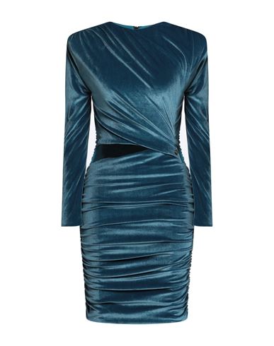 Alma Sanchez Woman Short Dress Slate Blue Size 6 Polyester, Elastane