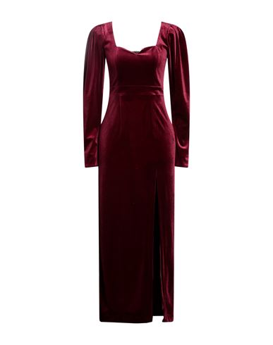 Actualee Woman Long Dress Burgundy Size 8 Polyester, Elastane In Red