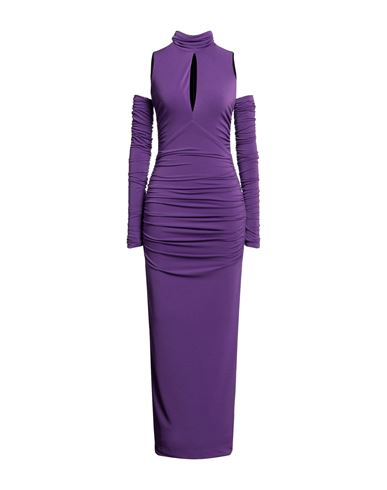 Alma Sanchez Woman Long Dress Purple Size 6 Polyester, Elastane