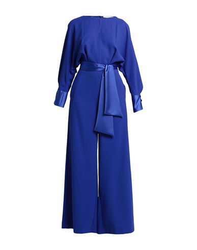 Simona Corsellini Woman Jumpsuit Bright Blue Size 8 Polyester