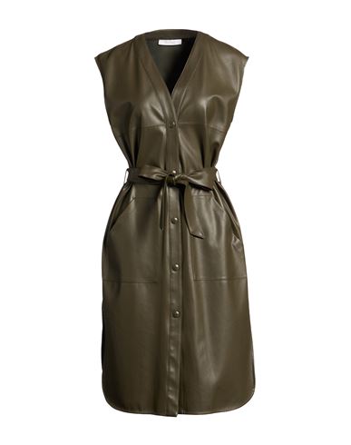 Max Mara Woman Midi Dress Military Green Size S Polyester, Polyurethane Resin