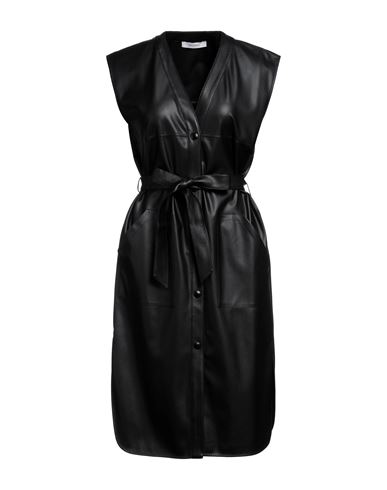Max Mara Woman Midi Dress Black Size L Polyester, Polyurethane Resin