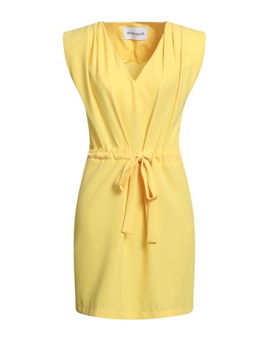 Silvian Heach Woman Mini Dress Yellow Size 2 Polyester, Elastane