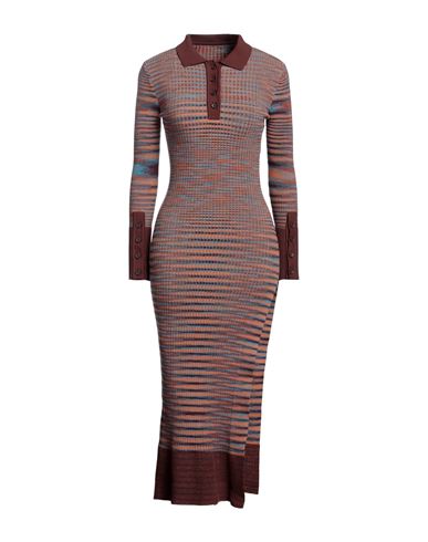 Jacquemus Woman Midi Dress Brown Size 4 Organic Cotton, Merino Wool