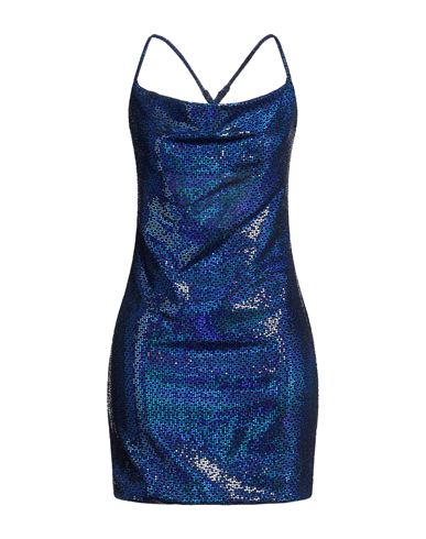 Vicolo Woman Mini Dress Blue Size S Nylon, Polyester, Elastane