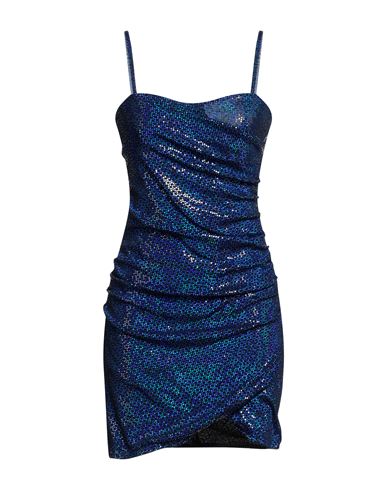 Vicolo Woman Mini Dress Blue Size S Nylon, Polyester, Elastane