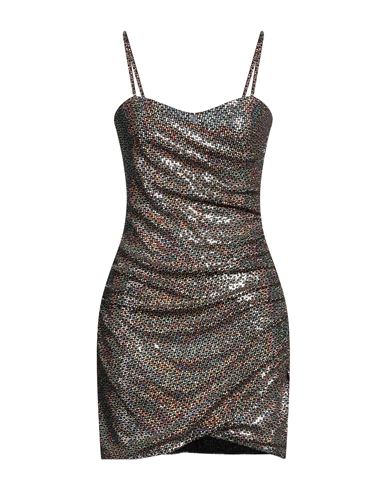 Vicolo Woman Mini Dress Gold Size M Nylon, Polyester, Elastane
